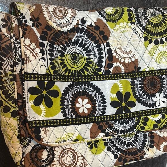 Vera Bradley Cocoa Moss Stylish Floral Shoulder Bag - Multicolor Green/Brown - Picture 2 of 9